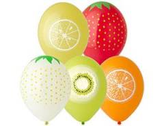 Шар с рисунком + Шелкография 14" Фрукты
