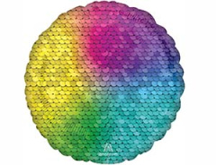 A Шар (18''/46 см) Круг, Пайетки, Радуга, 1 шт.