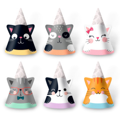 Колпаки, Котики с ушками, 16 см, 6 шт.